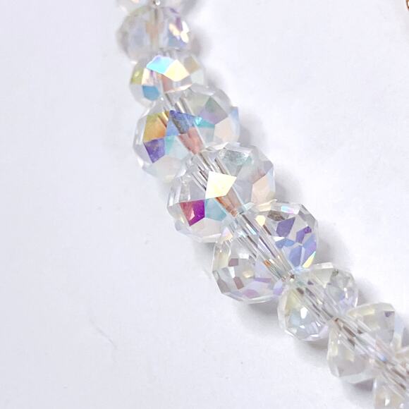 VTG Signed Kirk’s Folly Gold Tone Aurora Borealis Crystal Bar Necklace Sparkling - Picture 11 of 13